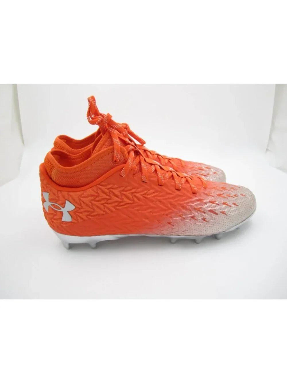 Under Armour UA Spotlight 4 MC Football Cleats Team Orange Silver Men Sz 11US